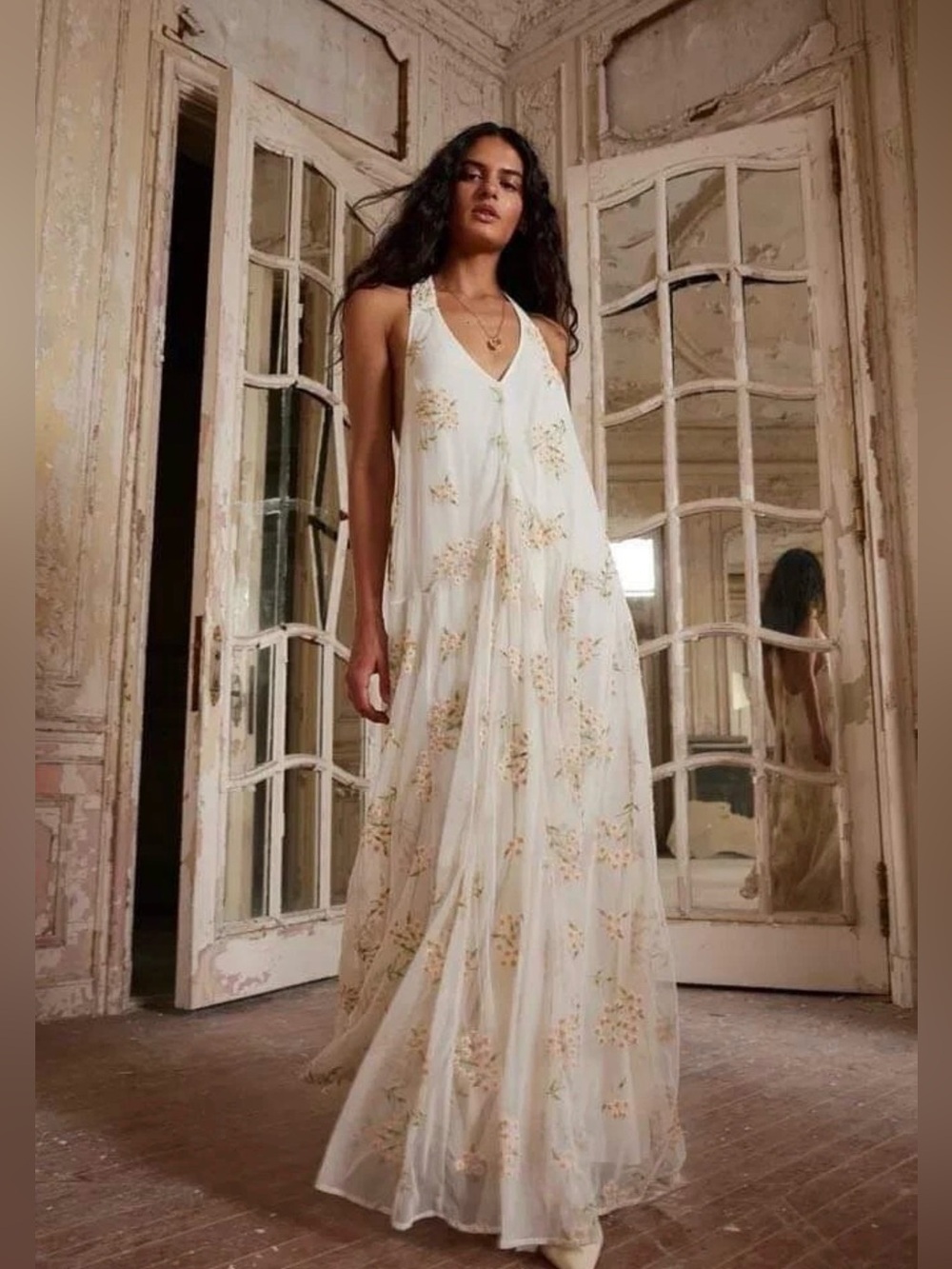 Free People Embroidered Holding On Convertible Maxi Dress